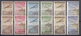 Yugoslavia Republic 1947 Airmail Mi#515-520 I And II Mint Hinged - Nuevos