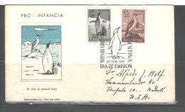 ARGENTINA 1961 "PRO-INFANCIA PENGUINS" #B30 & CB29 SHIPPED TO USA FDC - Lettres & Documents