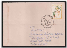 India 1992 Mysore KARNAPEX Conservation And Butterflies, Insect, Butterfly Cover (**) Inde Indien - Cartas & Documentos