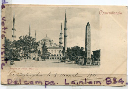 - Constantinople, Mosquée Du Sultan, Ahmed, Animation, écrite, 1901, Carte De 121 Ans, Cachet, Scans.. - Türkei