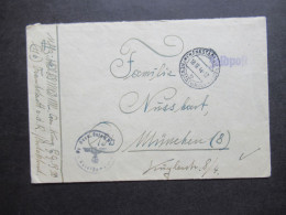 Böhmen Und Mähren / 3.Reich Feldpost 2.WK 1944 Stempel Feldpost Und Frankenstadt / Frenstat Pod Rad... Nach München - Covers & Documents