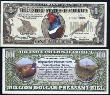 USA - FANTASY NOTE -  THE  PHEASANTS  - UNC / SERIES  WILDLIFE - Other & Unclassified