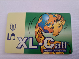 BELGIUM PHONECARDS   € 5,-  /GIRAFFE / XL -CALL/ PREPAID CARD    ** 13450 ** - Ohne Chip