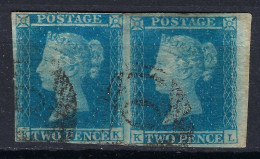 GRANDE BRETAGNE Ca.1841: Paire BDF De Y&T 4 Obl. Anglaise, TTB ! - Used Stamps