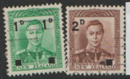 New  Zealand  1941  SG  628-9 Surcharges  Fine Used   - Oblitérés