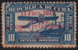 1917-432 CUBA REPUBLICA 1917 10c REVOLUCION DE LA CHAMBELONA. LIGERO ADELGAMIENTO AL CENTRO. SIN GARANTIA. - Neufs