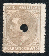 ESPAÑA – SPAIN Sello Nuevo Sin Goma PERFORADO REY ALFONSO 12° X 10P. Año 1879 – Valorizado En Catálogo U$S 2,200.00 - Neufs