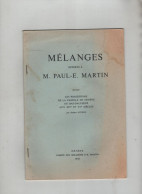 Mélanges Offerts à Paul Martin Possessions Famille De Genève Avezou 1961 - Geschiedenis