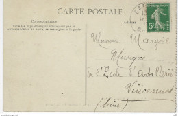 Correspondance Adressé A  Monsieur XXX  Musique De L'Ecole D'Artillerie De Vincennes ( 1913 ) CP CAMBRAI ( Nord ) - Other & Unclassified