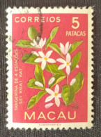 MAC5383U2 - Macau Flowers - 5 Patacas Used Stamp - Macau - 1953 - Oblitérés