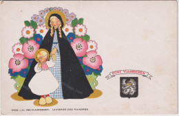 La BELGIQUE FOLKLORIQUE N°6 La Vierge Des Flandres -Onze L.Vr.Van Vlaanderen   +/- 9x14cm  #1001 - Collezioni E Lotti