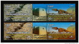 EGYPT / 2008 / Prehistoric Animals, Dinosaurs, Fossil, Fossilien ; Wadi El-Hitan The Oldest World Natural Heritage Site - Unused Stamps