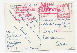 3771  Postal  Aérea , Urgente, Rio De Janeiro 1969, Brasil , Hotel Excensior Capacabana, Hotel Jaragua , - Covers & Documents