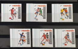 Rwanda 1990 COB 1371 - 1376 FIFA World Cup Football Fußball WM Soccer Italia Italy Surchargé Overprint - Ungebraucht