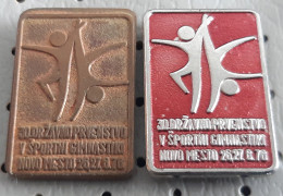 30th National Championship In Gymnastics Novo Mesto 1976 Slovenia Ex Yugoslavia Pins - Gymnastique