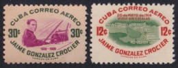 1955-363 CUBA REPUBLICA 1955 JAIME GONZALEZ CROCIER FLIGHT ANNIV GOMA OSCURECIDA ORIGINAL GUM. - Neufs