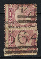 GRANDE BRETAGNE Ca.1870:  Paire De Y&T 49 Pl.19 Obl. Anglaise "364", TB - Used Stamps