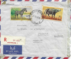 Lettre Recommandée Air Mail D'Usumbura 1 à Quaregnon 1964 - Briefe U. Dokumente
