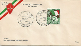 Fdc Associazione Filatelica Triestina: FIERA DI TRIESTE (1952) No Viaggiata - Poststempel