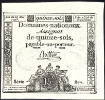 FRANCE * Assignat De 15 Sols * Date 23/05/1793 An II *  Etat/Grade SPL/AU - Assignats & Mandats Territoriaux