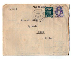 TB 4228 - 1946 - Type Marianne De GANDON X Chaines Brisées Sur Facture Emile GROS à CREST Pour Mr ANDRE Epicier à EURRE - 1921-1960: Période Moderne