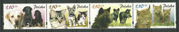 POLAND MNH ** 3726-3729 La Bande CHIEN CHAT CHIENS CHATS FAUNE FELIN - Nuovi