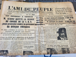 AMI PEUPLE 36 / SDN GENEVE ALOISI ETHIOPIE /LEON JOUHAUX PARTI SOCIALISTE CGT /PAUL BONCOUR CHANCEL / - Havre Libre