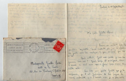 TB 4241 - 1953 - Lettre En Franchise Militaire - Soldat LEPINE Base Ecole De TOULOUSE - BALENCE Pour Melle ANDRE à PARIS - 1927-1959 Covers & Documents