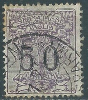 1924 REGNO SEGNATASSE PER VAGLIA USATO 50 CENT - P13-9 - Strafport Voor Mandaten