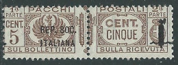 1944 RSI PACCHI POSTALI 5 CENT MNH ** - P31-7 - Paketmarken