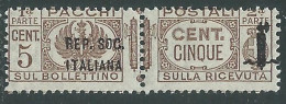 1944 RSI PACCHI POSTALI 5 CENT MNH ** - P31-8 - Postal Parcels