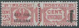 1944 RSI PACCHI POSTALI 25 CENT MNH ** - P31-9 - Pacchi Postali