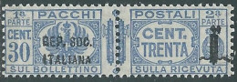 1944 RSI PACCHI POSTALI 30 CENT MNH ** - P31-9 - Paquetes Postales