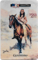 USA - AmeriVox - Perillo Native American Artwork - AVX-Pr152 - Geronimo On Horse #5, Remote Mem. 2.50$, 5.000ex, Mint - Amerivox