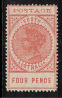 SOUTH AUSTRALIA 1902 4d Red Orange P11.5-12.5 SG 269 HM #CBU25 - Mint Stamps