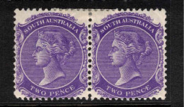 SOUTH AUSTRALIA 1876 2d Bright Violet P13 Pair SG 178 HM #CBU21 - Neufs