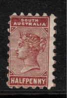 SOUTH AUSTRALIA 1883 1/2d Chocolate P10 SG 182b HM #CBU6 - Neufs