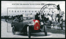 Türkiye 2019 Mi 4557 [Block 195] Mustafa Kemal Atatürk's Arrival In Ankara, 1919 | WW1, Car, Flag, Horse - Gebruikt