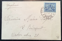 Sa.4 1929 25c Lettera STAMPATI ESTERO 1930>Budapest  (Vatican Vaticano Stampa First Issue Cover Rare Printed Matter - Cartas & Documentos