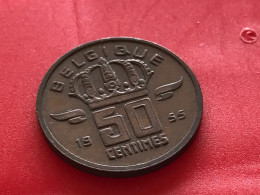 Münze Münzen Umlaufmünze Belgien 50 Centimes 1955 - 50 Cents