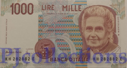 ITALIA - ITALY 1000 LIRE 1990 PICK 114c UNC GOOD NUMBER "282882" - 1.000 Lire