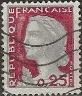 FRANCE 1960 Marianne Of Decaris - 25c. - Grey And Red FU - 1960 Marianne Van Decaris