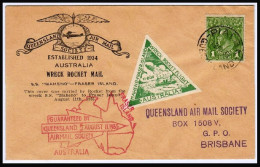 AUSTRALIA - 1935 ' Wreck Rocket Mail ' Cover Used At PIALBA MAHENO-FRASER ISLAND (**) VERY RARE - Cartas & Documentos