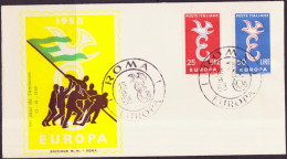 Europa CEPT 1958 Italie - Italy - Italien FDC4 Y&T N°765 à 766 - Michel N°1016 à 1017 - 1958