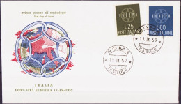 Europa CEPT 1959 Italie - Italy - Italien FDC9 Y&T N°804 à 805 - Michel N°1055 à 1056 - 1959