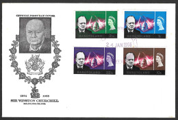 FDC 1966  - SIR WINSTON CHURCHILL - FDC BASUTOLAND  Y.T. NR. 145/148 RARE - Sir Winston Churchill