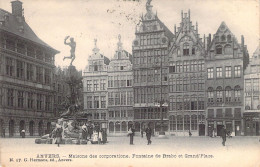 BELGIQUE - ANVERS - Maison Des Corporations - Fontaine De Brabo Et Grand'place - Carte Postale Ancienne - Antwerpen