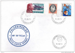 Norvège - Polarsirkelen - Artic Circje, Norway + Vignette - 02/08/1993 - Covers & Documents