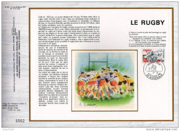 FRANCE Feuillet CEF 1° Jour N° 651 S ( En SOIE ) " LE RUGBY ". Parfait état. - Rugby