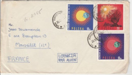 POLOGNE -LETTRE PAR AVION -N°1457+1458+1460 -Thématique: SOLEIL CALME - Lettres & Documents